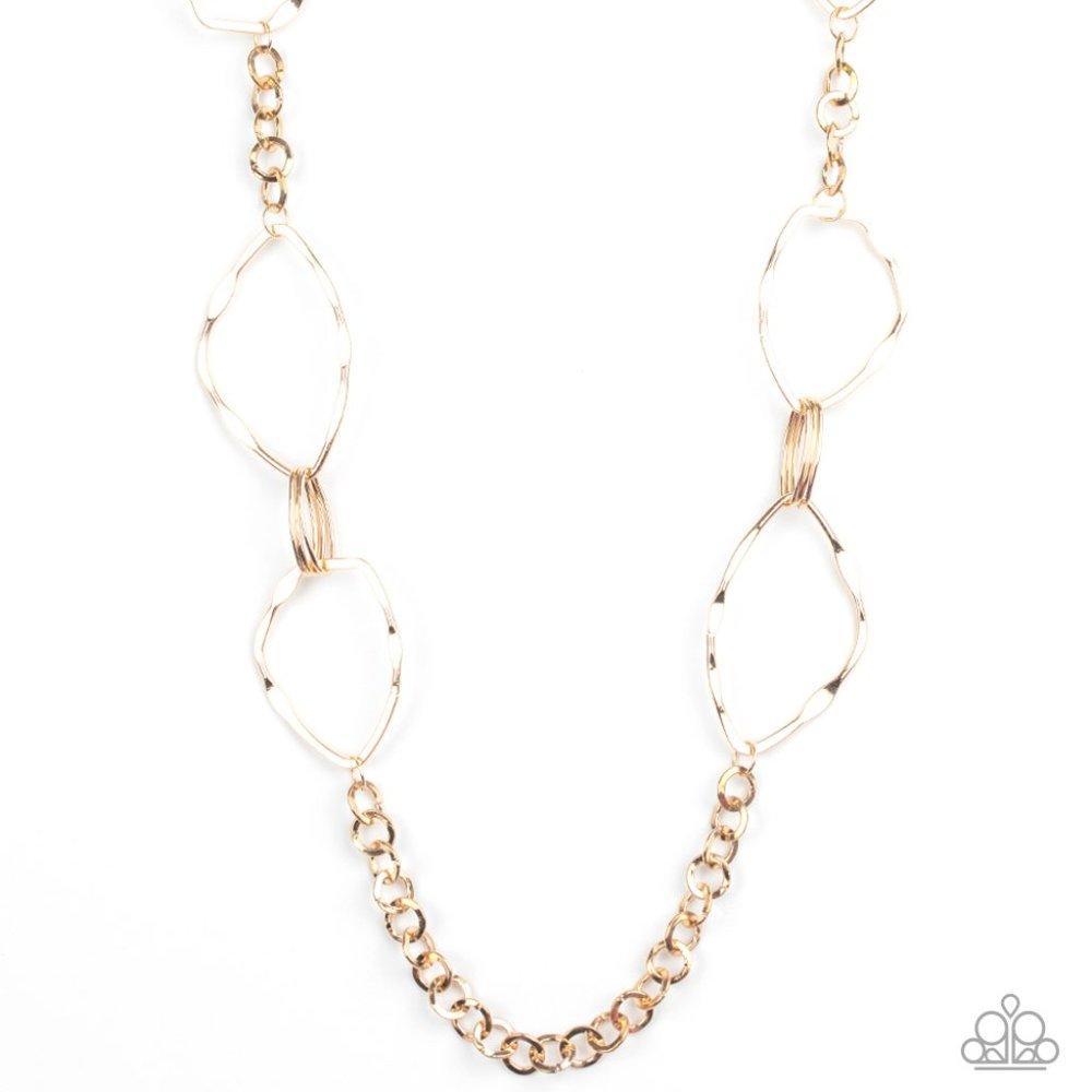 Abstract Artifact Gold Necklace